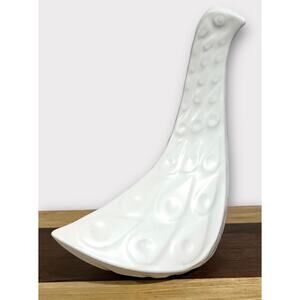 JONATHAN ADLER White Salt Glazed Pottery Medium Bird Figurine Sculpture